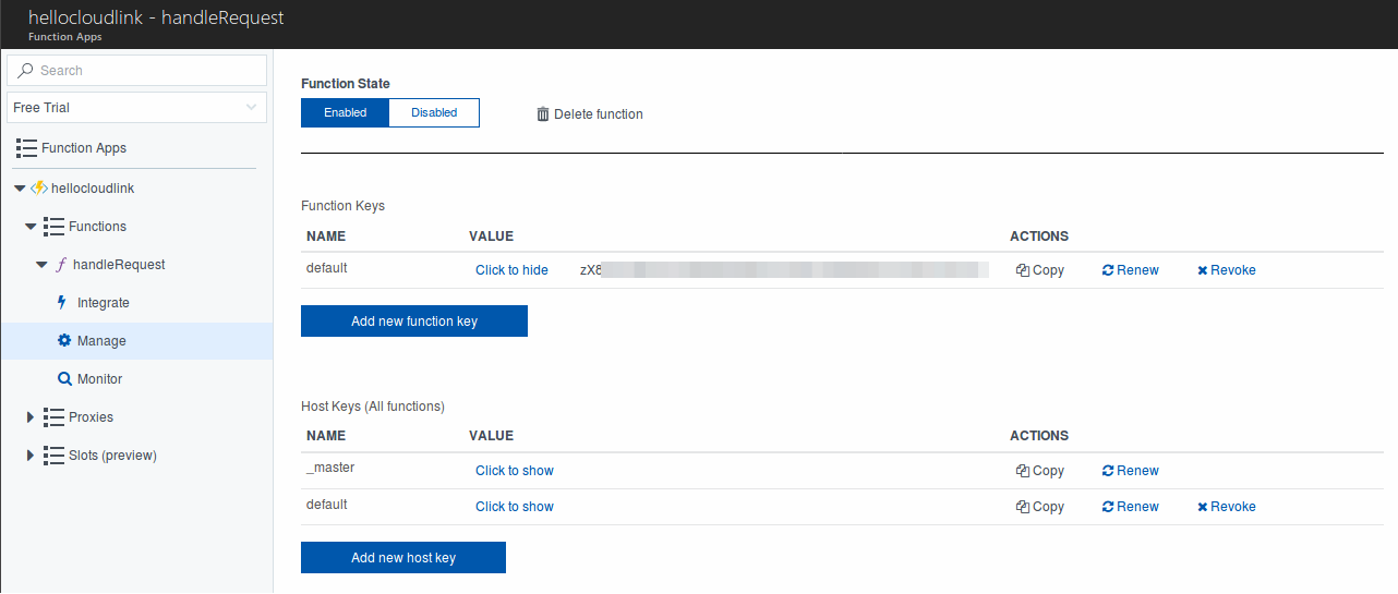 Azure API key