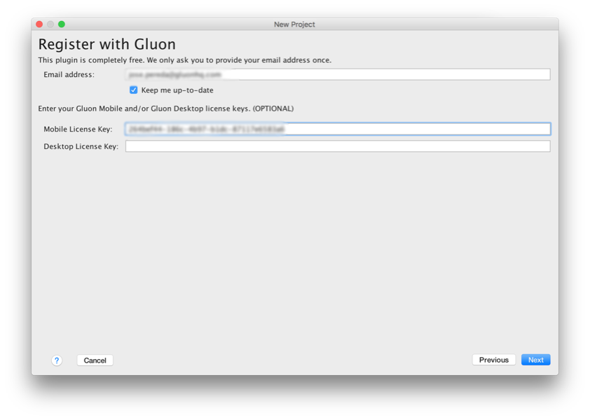 Gluon Settings