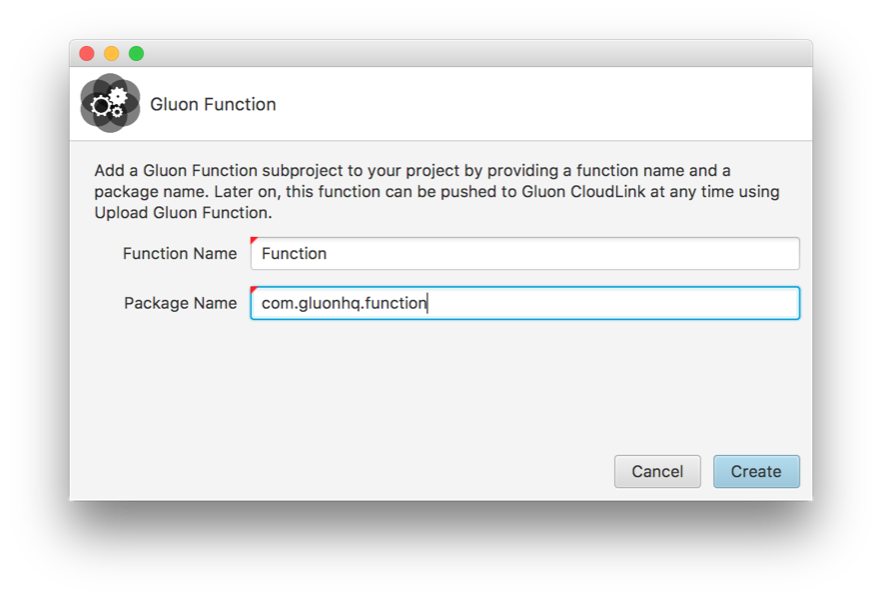 Gluon Function name