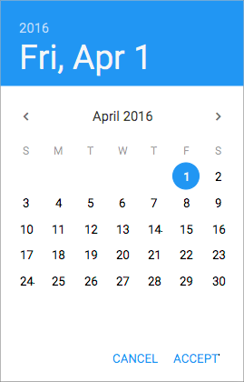 Screenshot of DatePicker