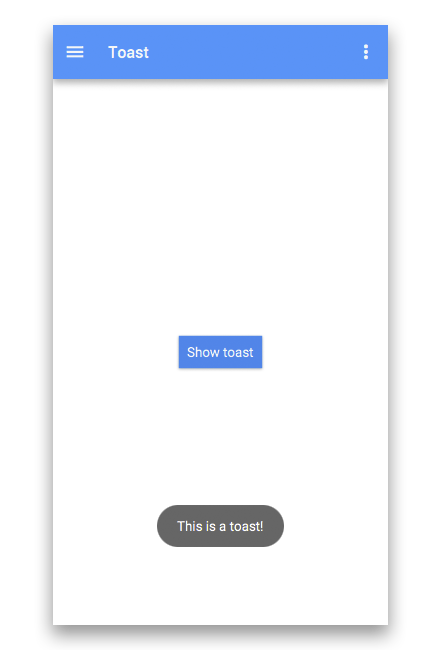 Screenshot of Toast control