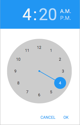 Screenshot of TimePicker