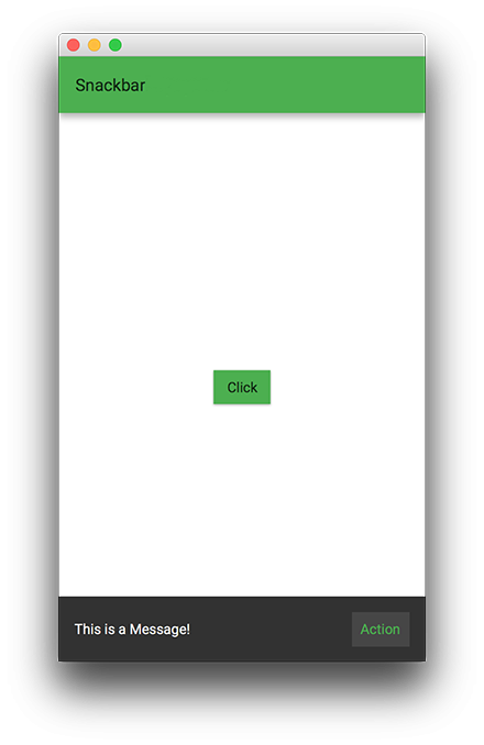 Screenshot of Snackbar control