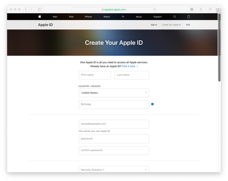 Create Apple ID