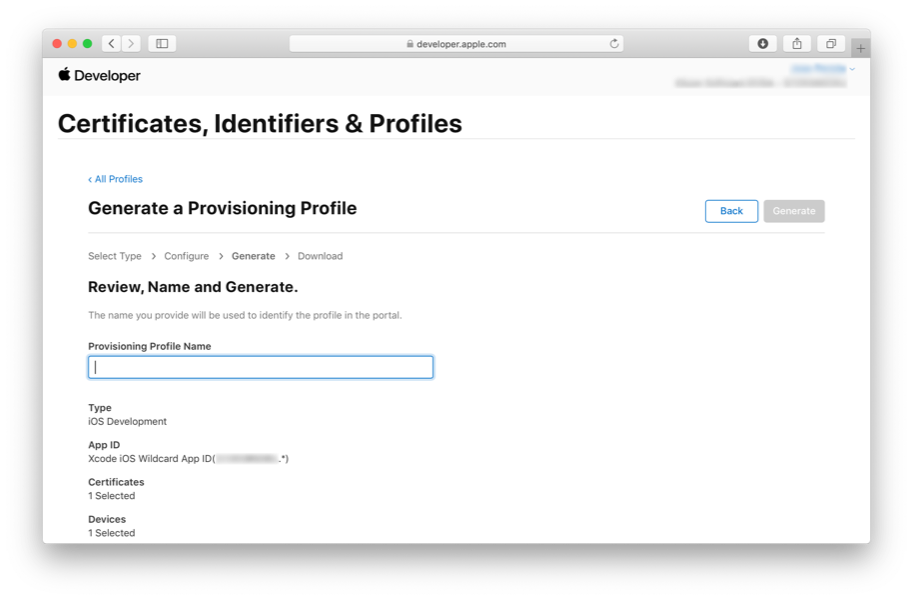 Provisioning profile