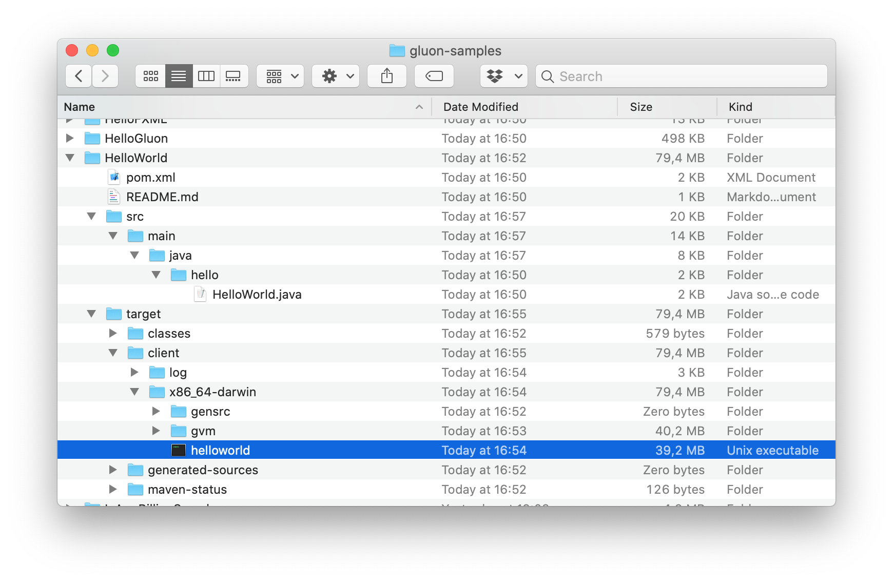 HelloWorld macOS Link Output