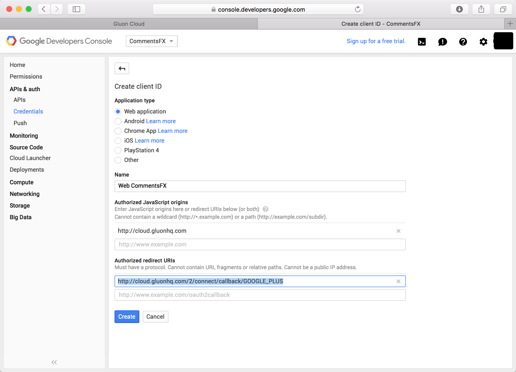 Application URLs Google