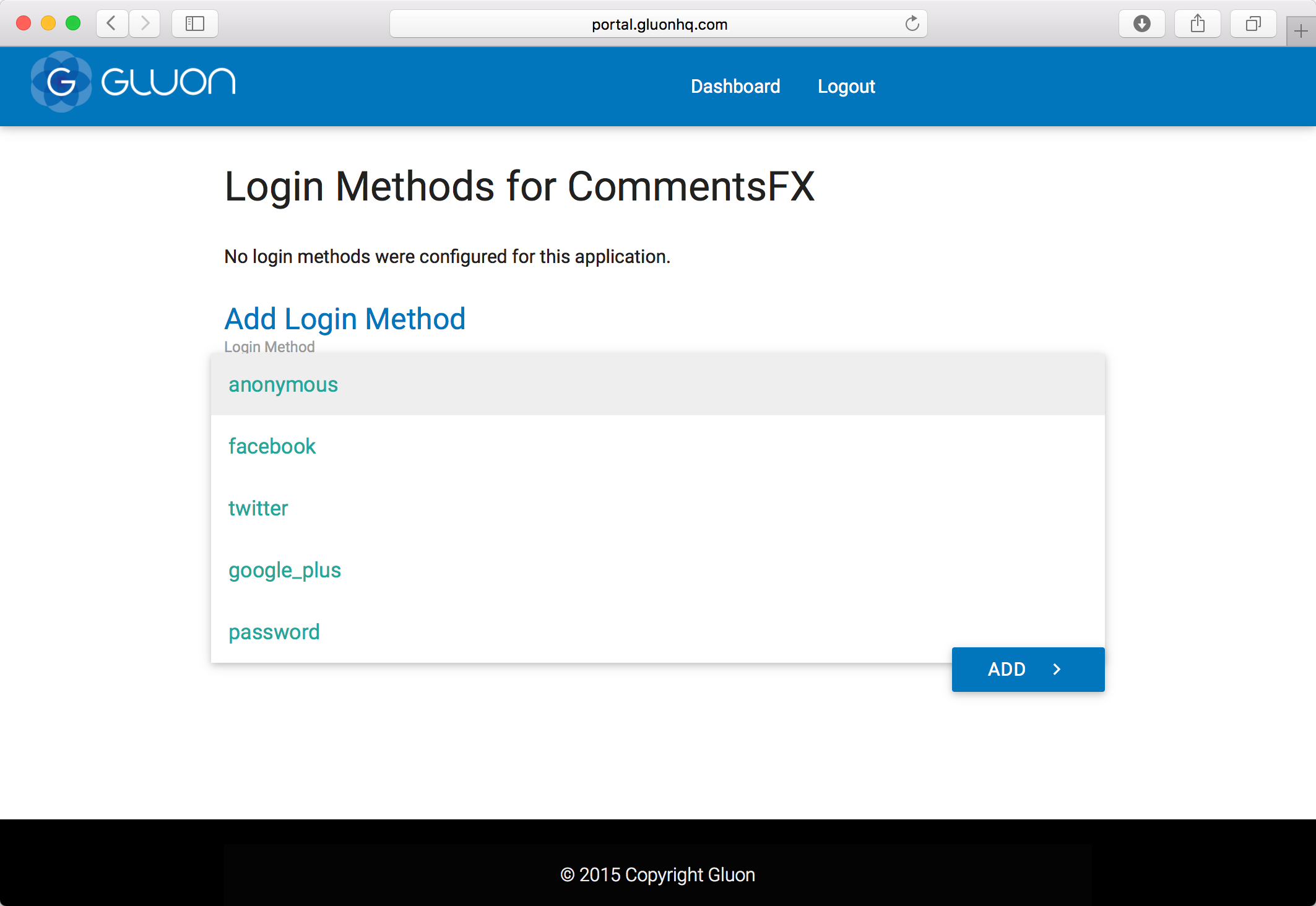 Add login methods