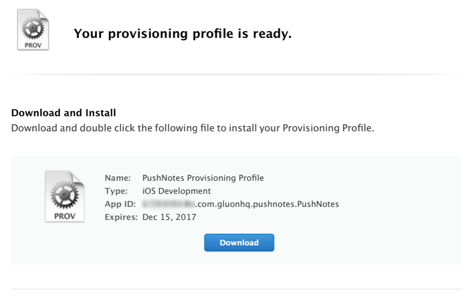 Download Provisioning Profile