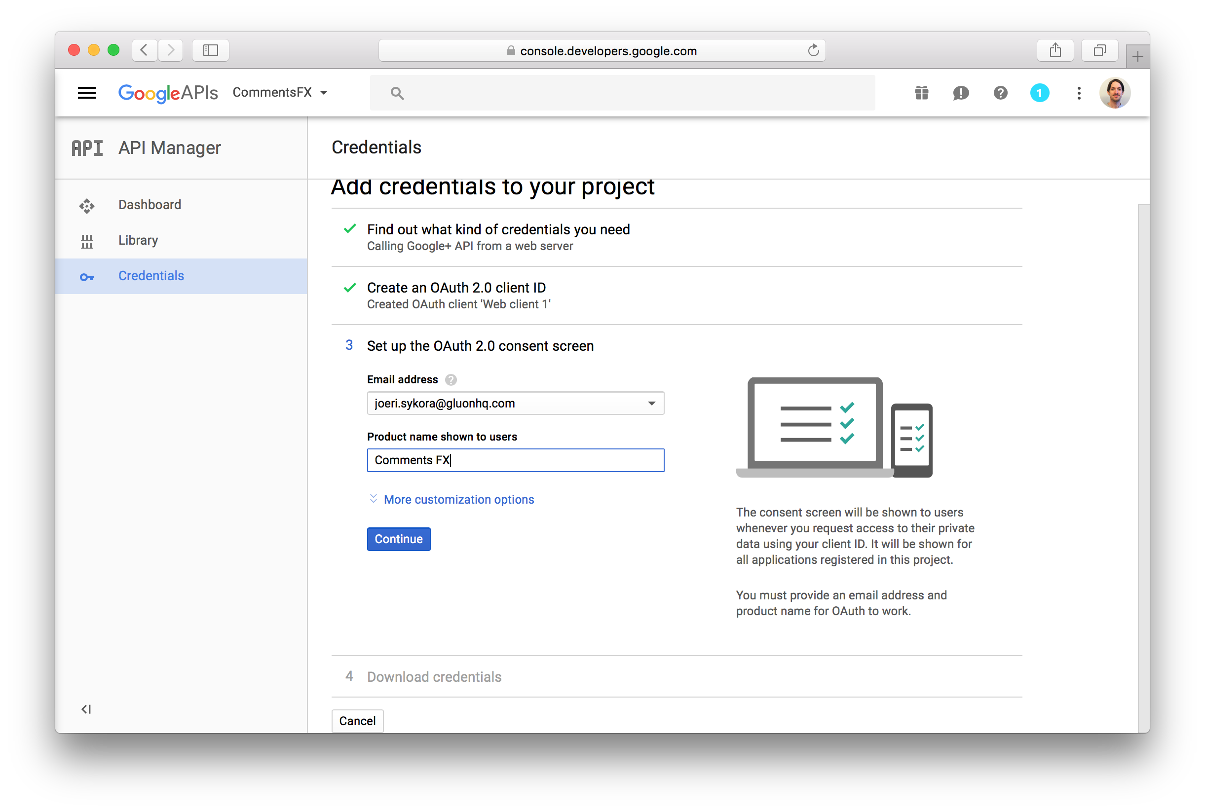 Configure Consent Screen Google