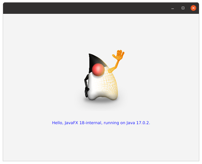 HelloFX Linux running
