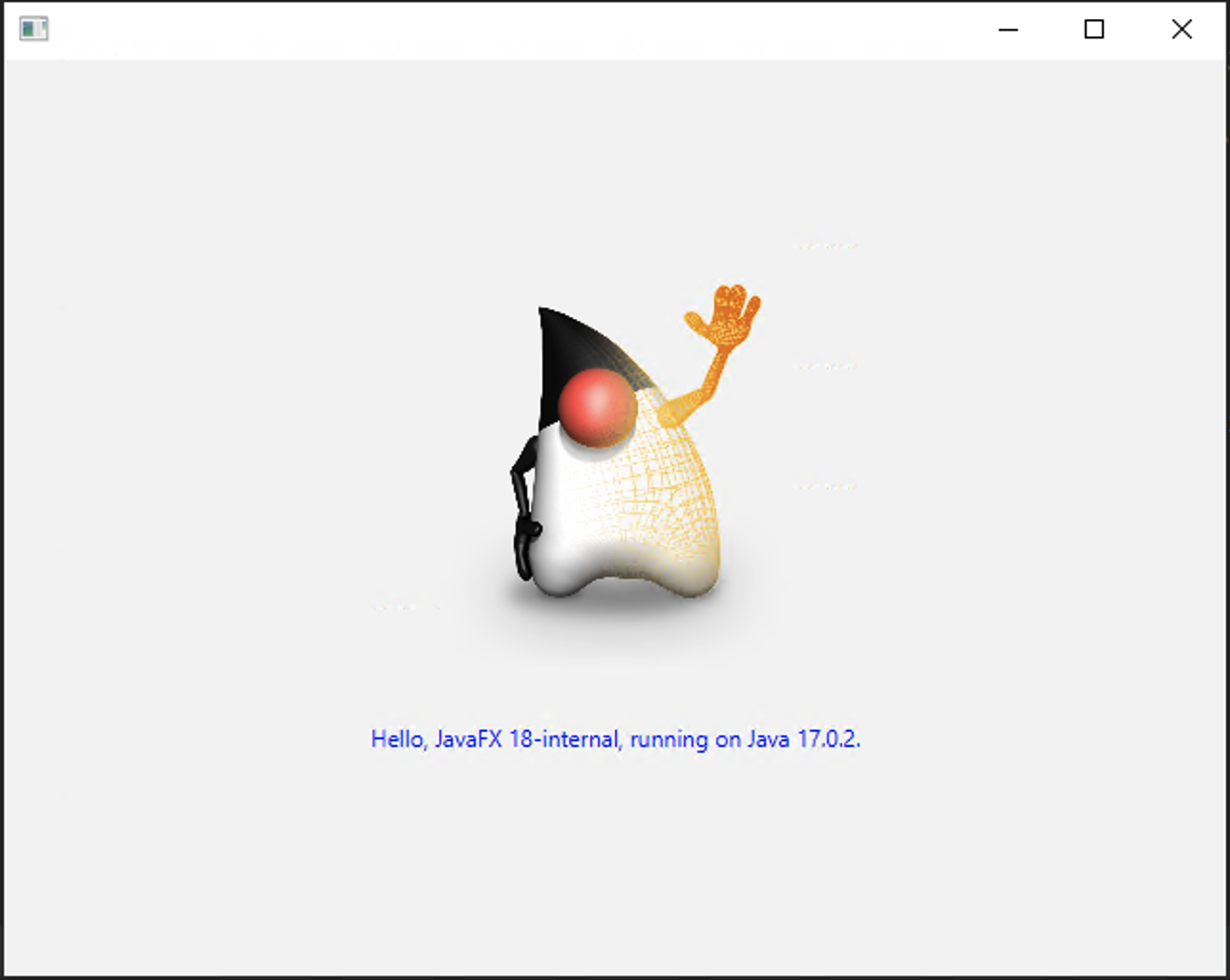 HelloFX Windows running